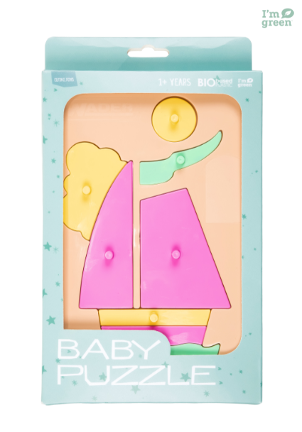 Bioplastic toys - Baby puzzle sail boat educational toy.