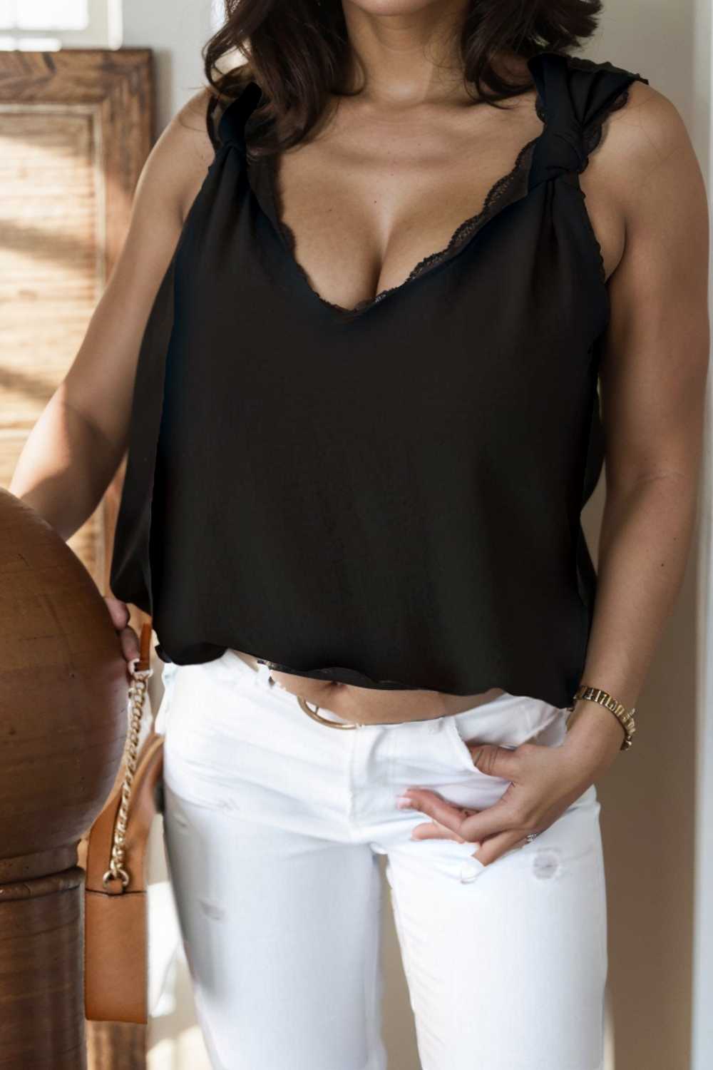 silk satin v neck casual sleeveless camisole tank top